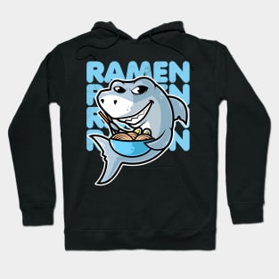 Shark Ramen Bowl Kawaii Neko Anime Japanese Noodles graphic Hoodie